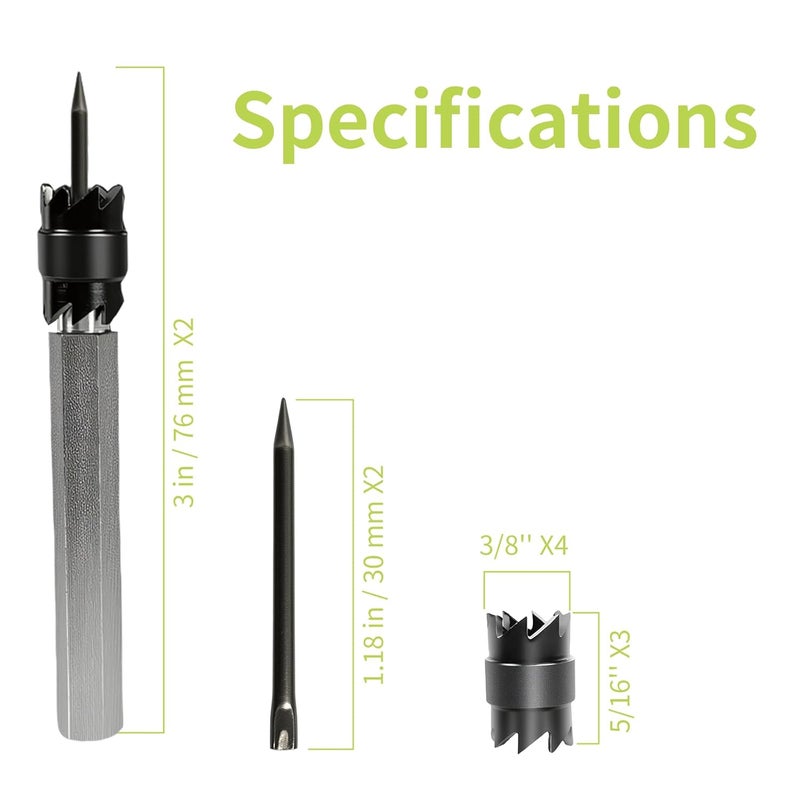 KAKILFOB 13-Pack Spot Weld Cutter Sets Double Sided, 3/8" 5/16" HSS Spot Weld Cutter Remover Drill Bits Hex Sheet Metal Hole Cutter Remover for Power Drill Spot Welding - Image 2